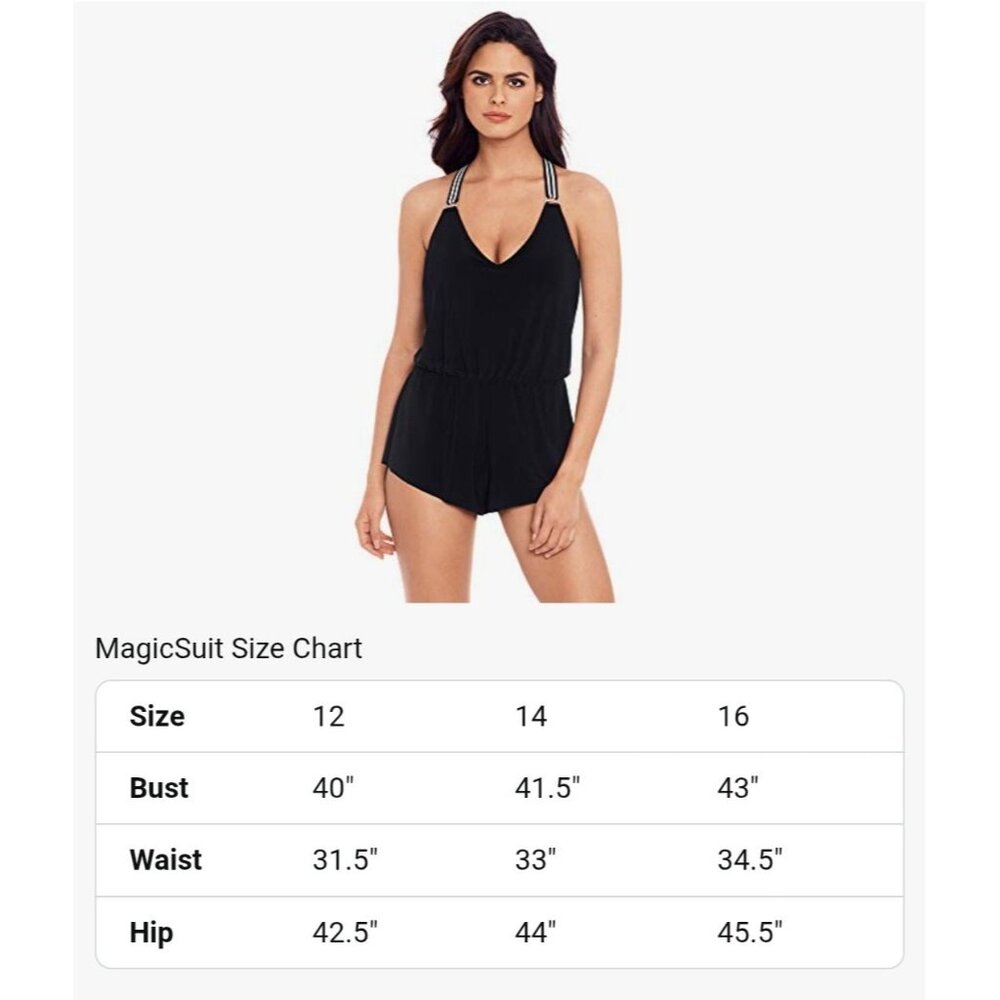 Miraclesuit Magicsuit Black Swimsuit 12 Gaby Swim Dress One-Piece Striped Strap - Picture 11 of 11
